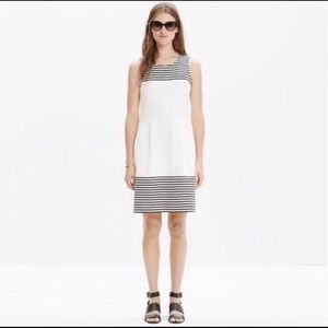 Madewell Black and White Striped Verse Pocket Dress